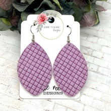 Load image into Gallery viewer, Lavender Crosshatch Suede Marquis earrings