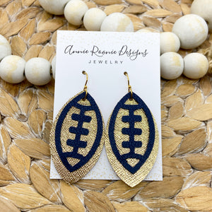 Double layered Football earrings