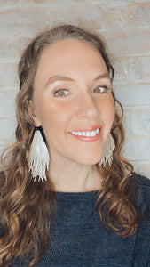 Funky Fringe Earrings in Sparkle leathers
