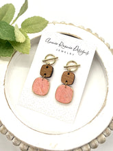 Load image into Gallery viewer, Wood &amp; Clay Dangle Drop earrings