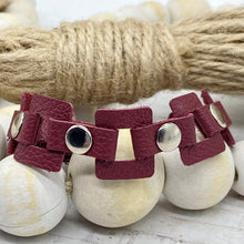 Load image into Gallery viewer, Maroon leather Rectangle link bracelet