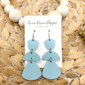 Geometric Triple Drop Leather earrings