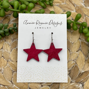Wooden Star earrings
