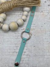Load image into Gallery viewer, Turquoise leather Skinny Cuff Circle ring bracelet