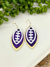 Load image into Gallery viewer, Triple layered School Spirit Football earrings