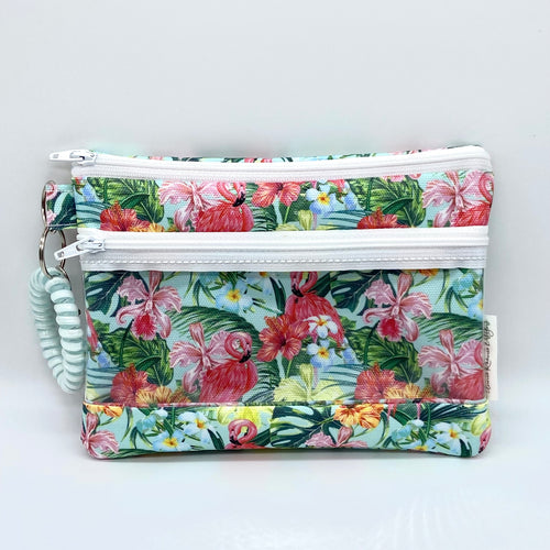 Flamingos in Paradise Double Zipper Splash bag