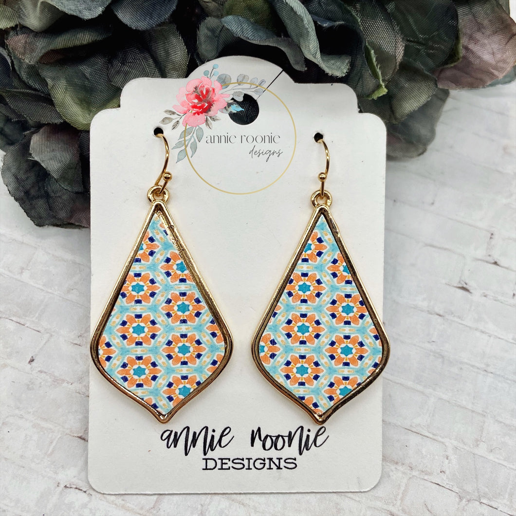 Diamond Drop Wooden earrings