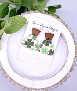 Shamrock Wide Trapezoid Clay earrings