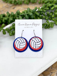 Volleyball Round Triple layer earrings