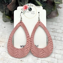 Load image into Gallery viewer, Blush Braided Suede Teardrop earrings