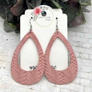 Blush Braided Suede Teardrop earrings