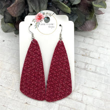 Load image into Gallery viewer, Raspberry Tiny Triangles Suede Wedge Bar earrings