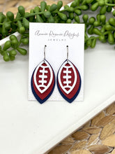 Load image into Gallery viewer, Triple layered School Spirit Football earrings