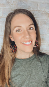 Red Buffalo Plaid Wood hoop earrings
