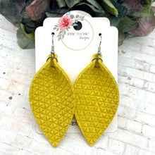 Load image into Gallery viewer, Yellow Tiny Triangle Suede Pinched Petal earrings