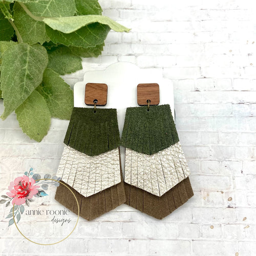 Tiered Pentagon Fringed Earrings