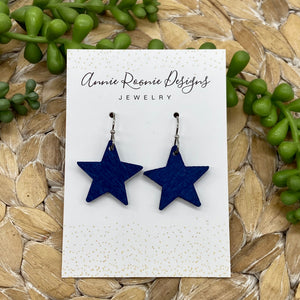 Wooden Star earrings