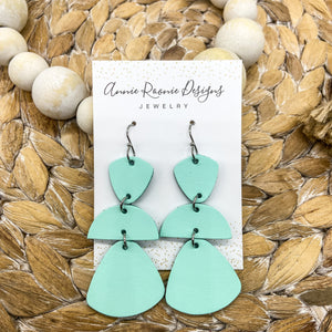 Geometric Triple Drop Leather earrings