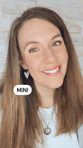 Tiny Dangle Heart leather earrings