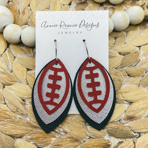 Triple layered School Spirit Football earrings