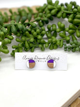 Load image into Gallery viewer, Wood Color Block Stud Earrings