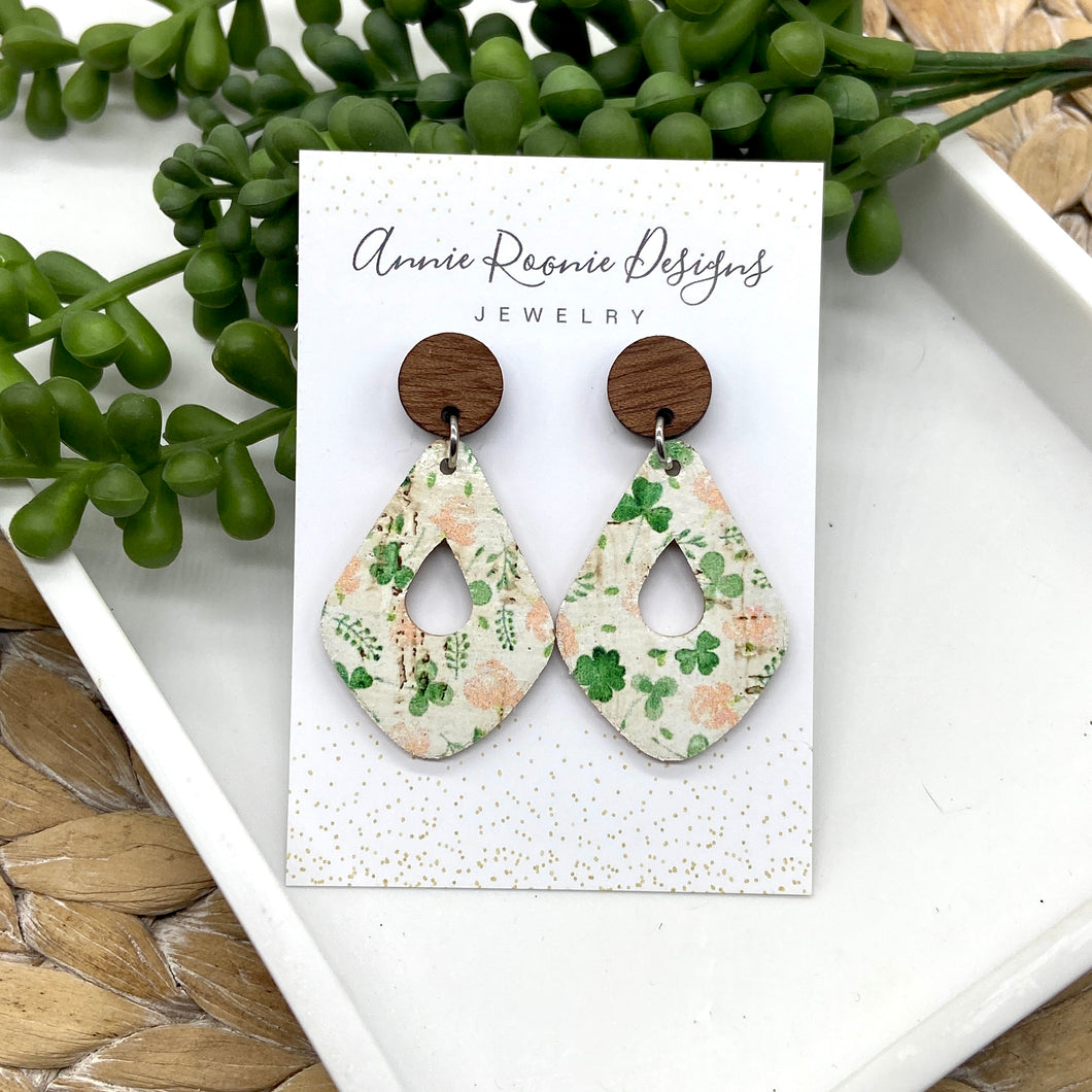 Janie earrings in Shamrock Cork Leather