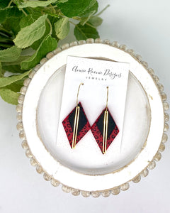 Red Leopard Diamond Clay earrings