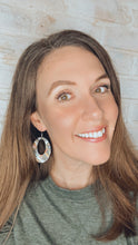 Load image into Gallery viewer, Autumn Brushstrokes leather oval cutout earrings