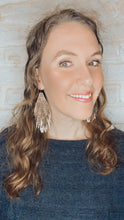 Load image into Gallery viewer, Funky Fringe Earrings in Metallic leathers