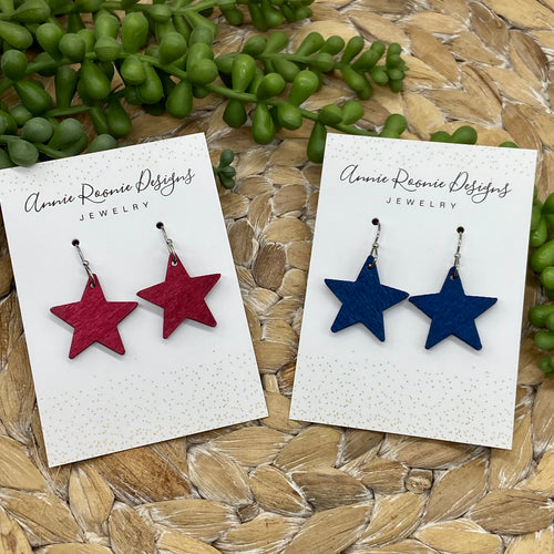 Wooden Star earrings
