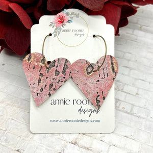 Tiny Dangle Heart leather earrings