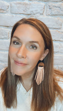 Load image into Gallery viewer, Woven Fringe Earrings in Peach leather