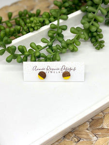 Acrylic & Wood Stud Earrings