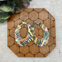 Load image into Gallery viewer, Autumn Brushstrokes leather oval cutout earrings