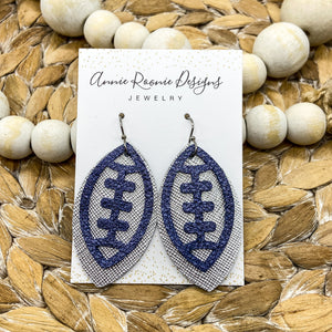 Double layered Football earrings