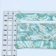 Load image into Gallery viewer, Aqua Marble Double Zipper Splash bag