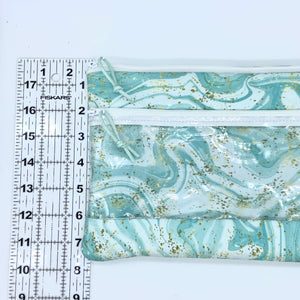 Aqua Marble Double Zipper Splash bag