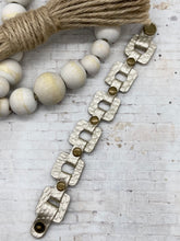 Load image into Gallery viewer, Platinum Gold Snakeskin leather Square link bracelet
