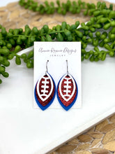 Load image into Gallery viewer, Triple layered School Spirit Football earrings