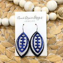 Load image into Gallery viewer, Triple layered Football layered earrings