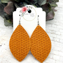 Load image into Gallery viewer, Orange Tiny Triangles Suede Marquis earrings
