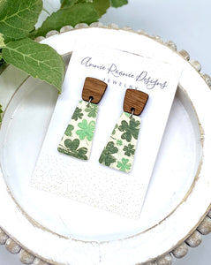 Shamrock Clay Skinny Trapezoid Bar earrings