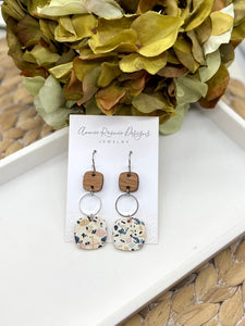 Wood & Leather dangle earrings