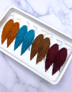 Lola fringe earrings in suede
