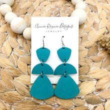 Load image into Gallery viewer, Geometric Triple Drop Leather earrings