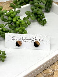Acrylic & Wood Stud Earrings