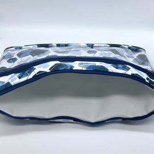 Modern Blue Hexagons Double Zipper Splash bag