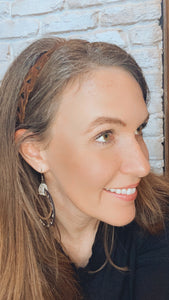 Brandy leather Triangle link headband