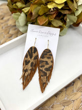 Load image into Gallery viewer, Lola fringe earrings in printed leather