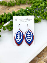Load image into Gallery viewer, Triple layered School Spirit Football earrings